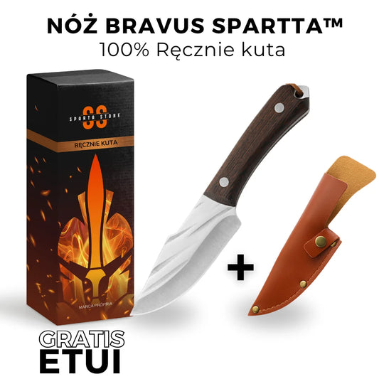 NÓŻ BRAVUS SPARTTA™ • 100% RĘCZNIE KUTY (+GRATIS ETUI)